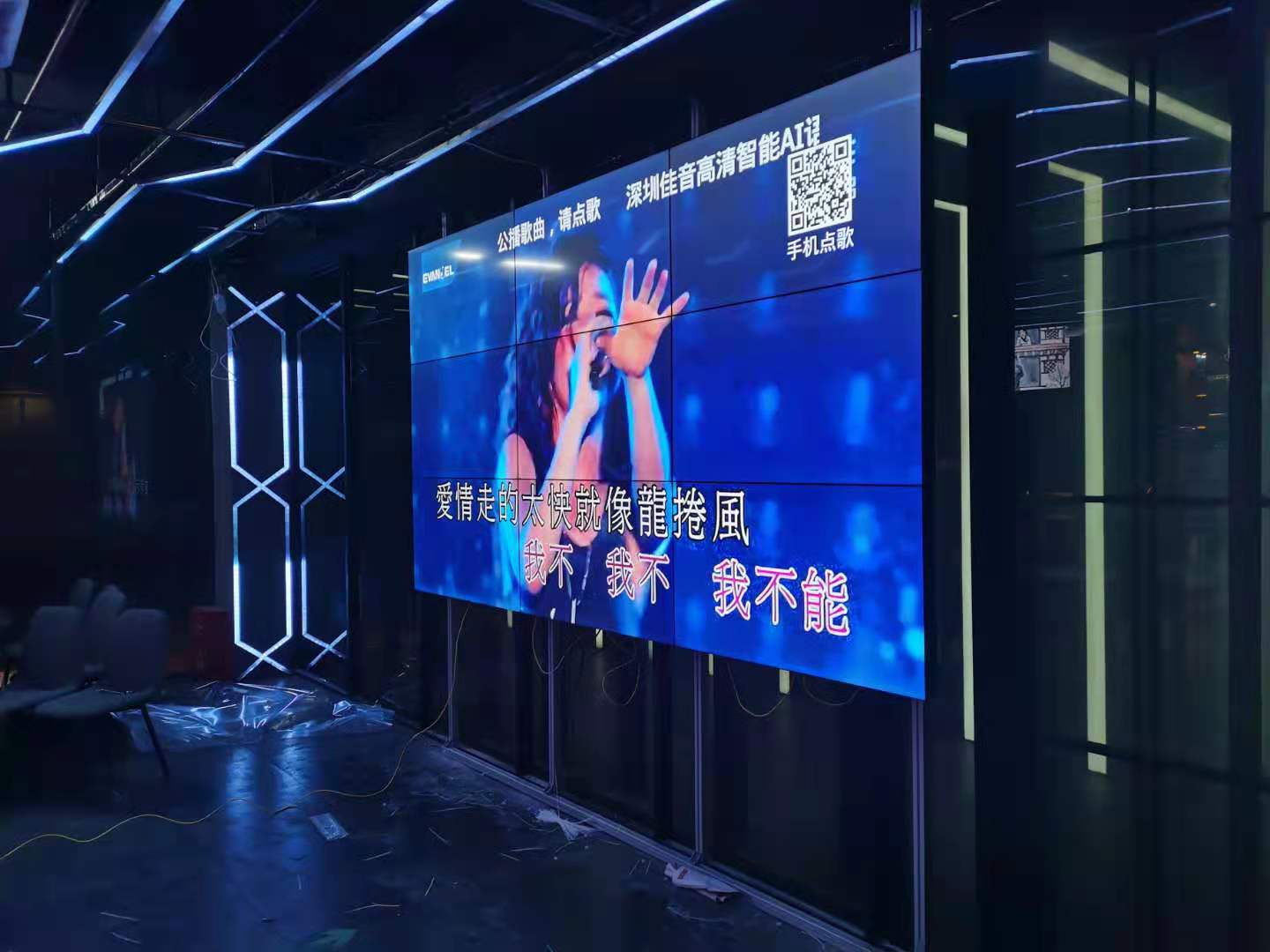 深圳龙岗55寸3.5mm（3*3）液晶拼接屏安装项目